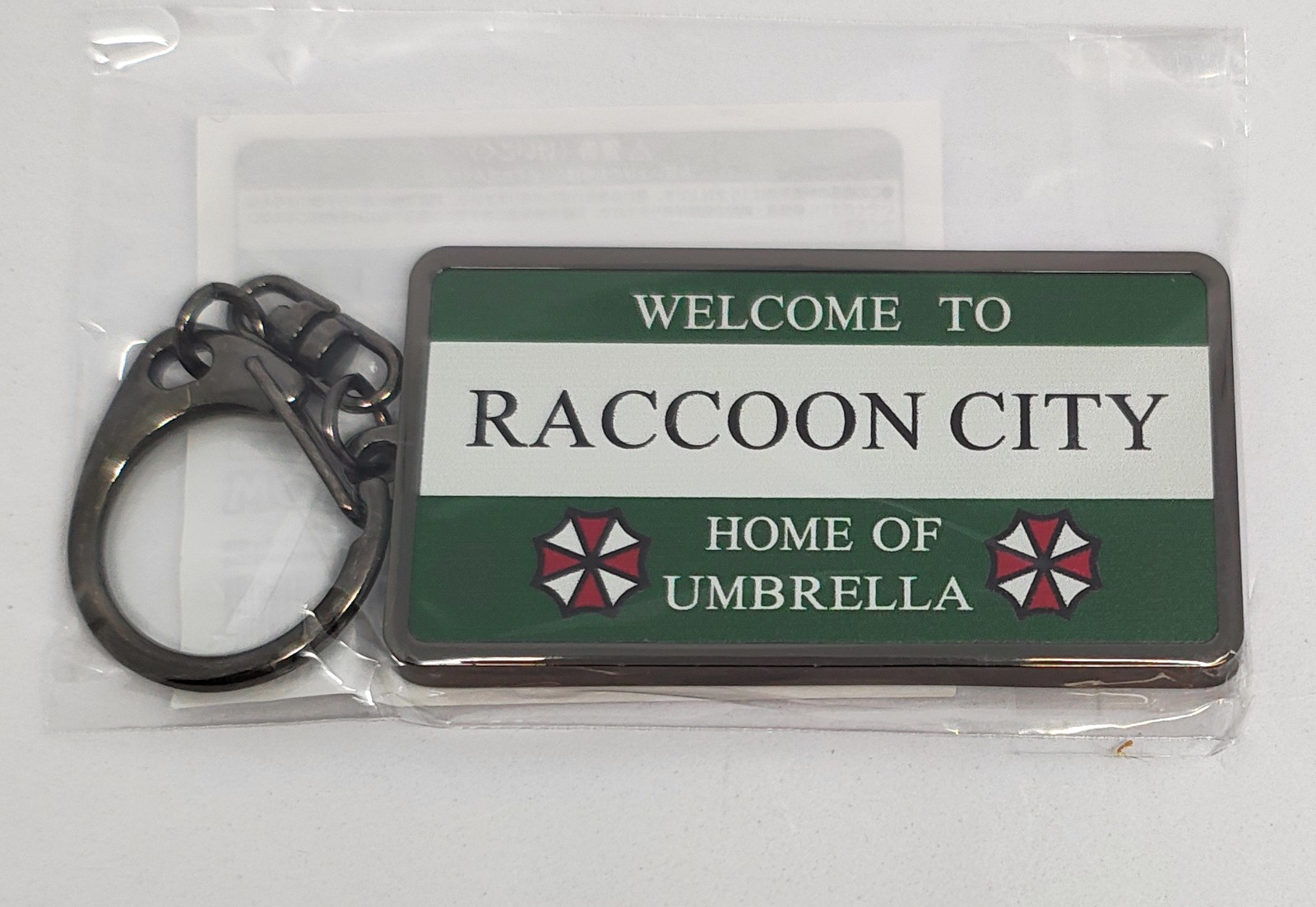 Biohazard Resident Evil Requiem Metal Keychain Raccoon City Sign Capcom