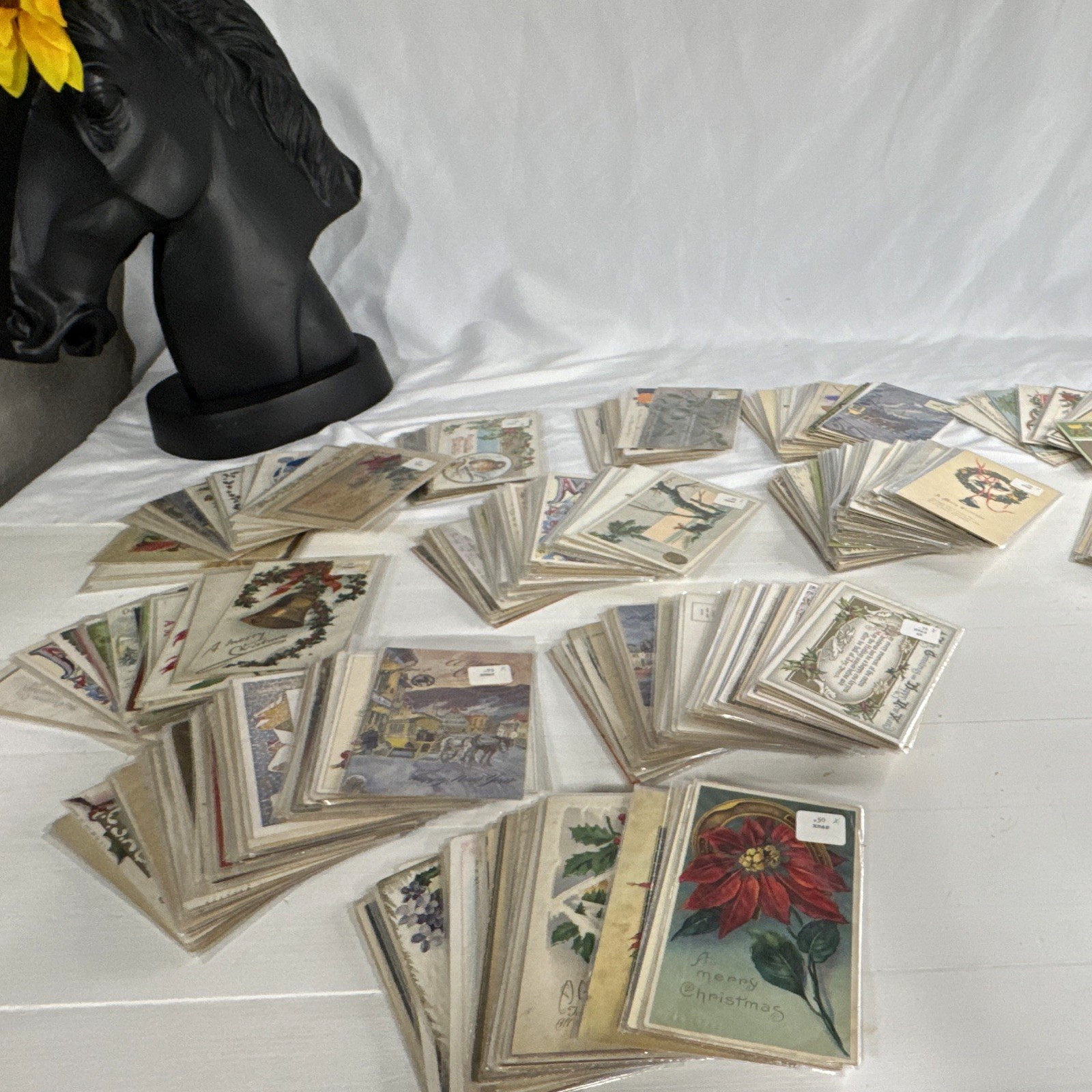 Vintage Christmas Greeting Cards & Postcards Lot w/ Sleeves
