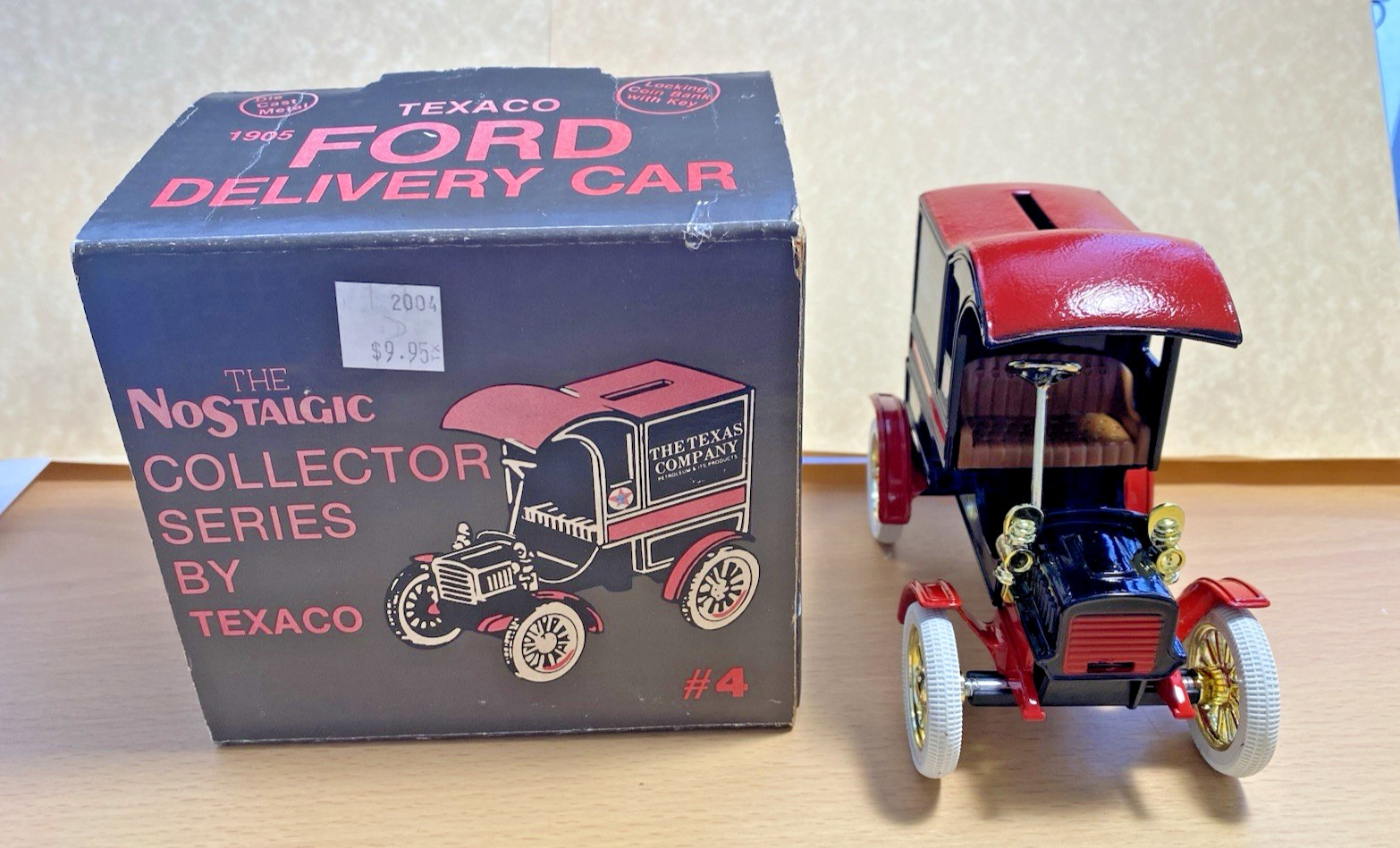 1987 ERTL Texaco 1905 Ford Delivery Car Die Cast Metal Bank #4 - NIB USA Made