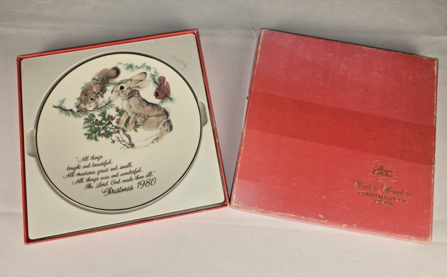 Vintage 1980 Linda Powell Winter Wonders Christmas Collector Plate Animals