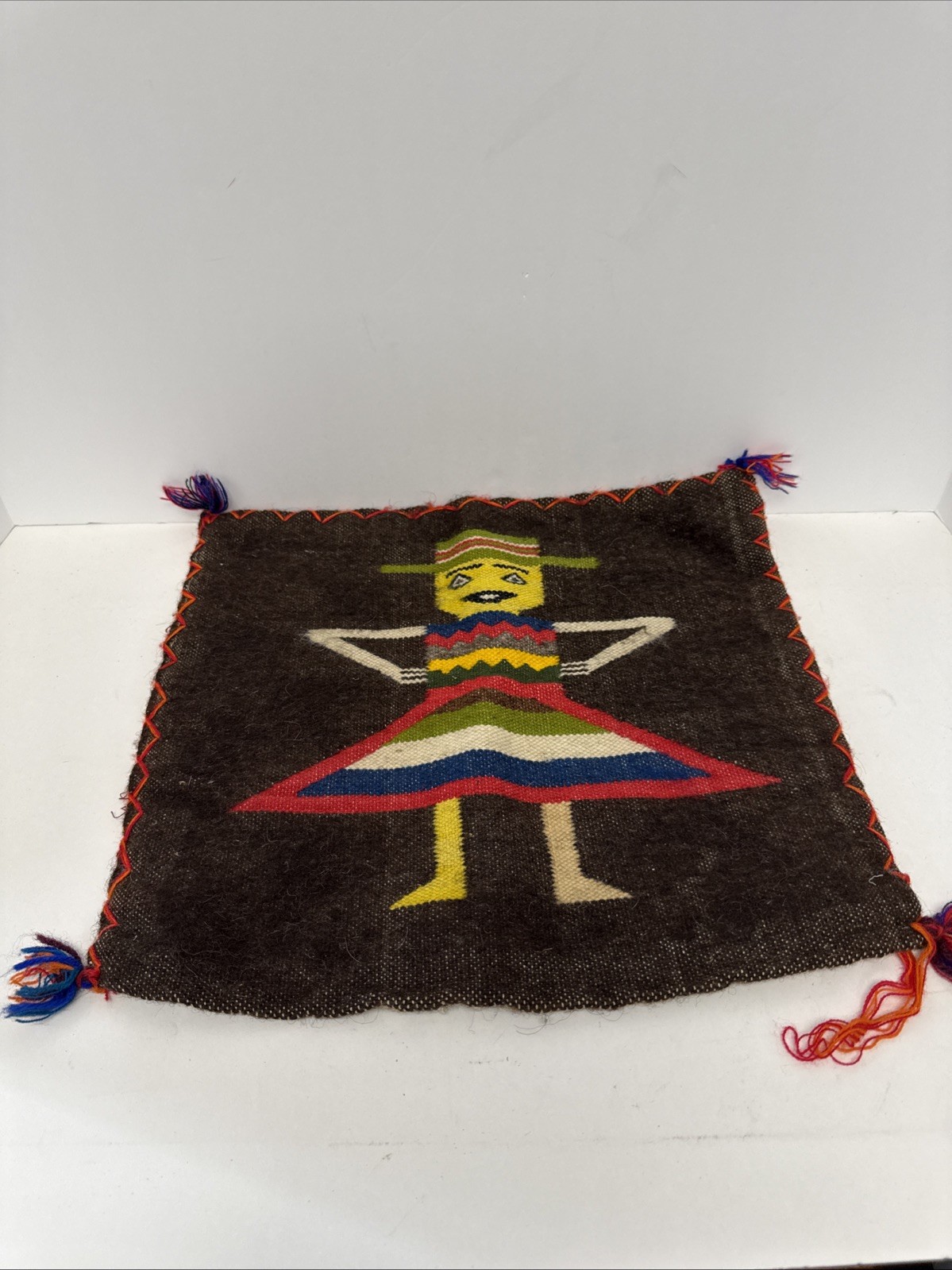 Vintage 1940’s Handmade Mexican South American Woven Wool - Pillow Case??