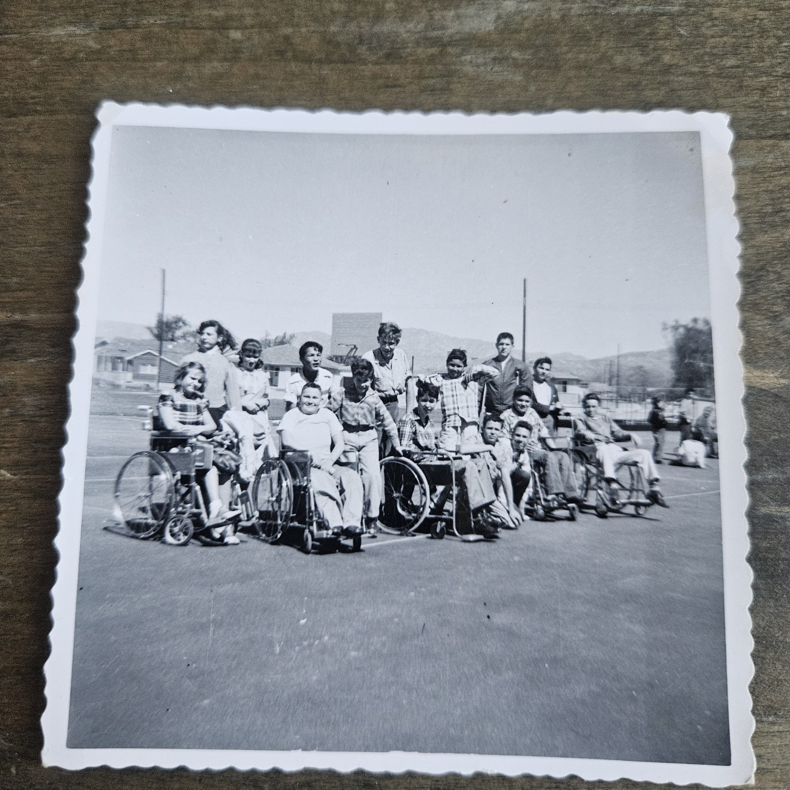 Vintage 1950's Photo Of  Disabled Children in Wheelchairs Paraplegic Students