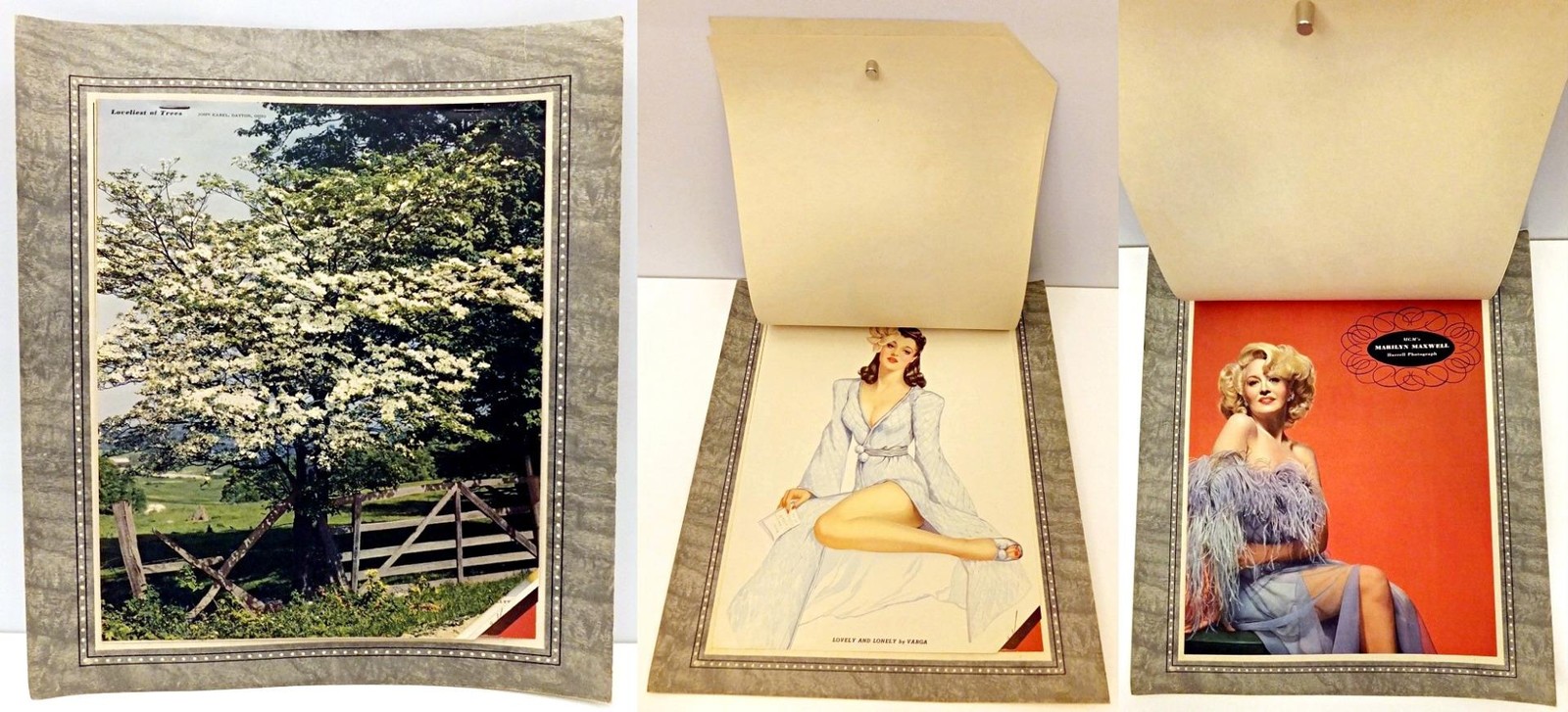 ESQUIRE SALESMAN ADVERTISING CALENDAR SAMPLE 1943 VARGA GIRL PINUP Sexy HURRELL