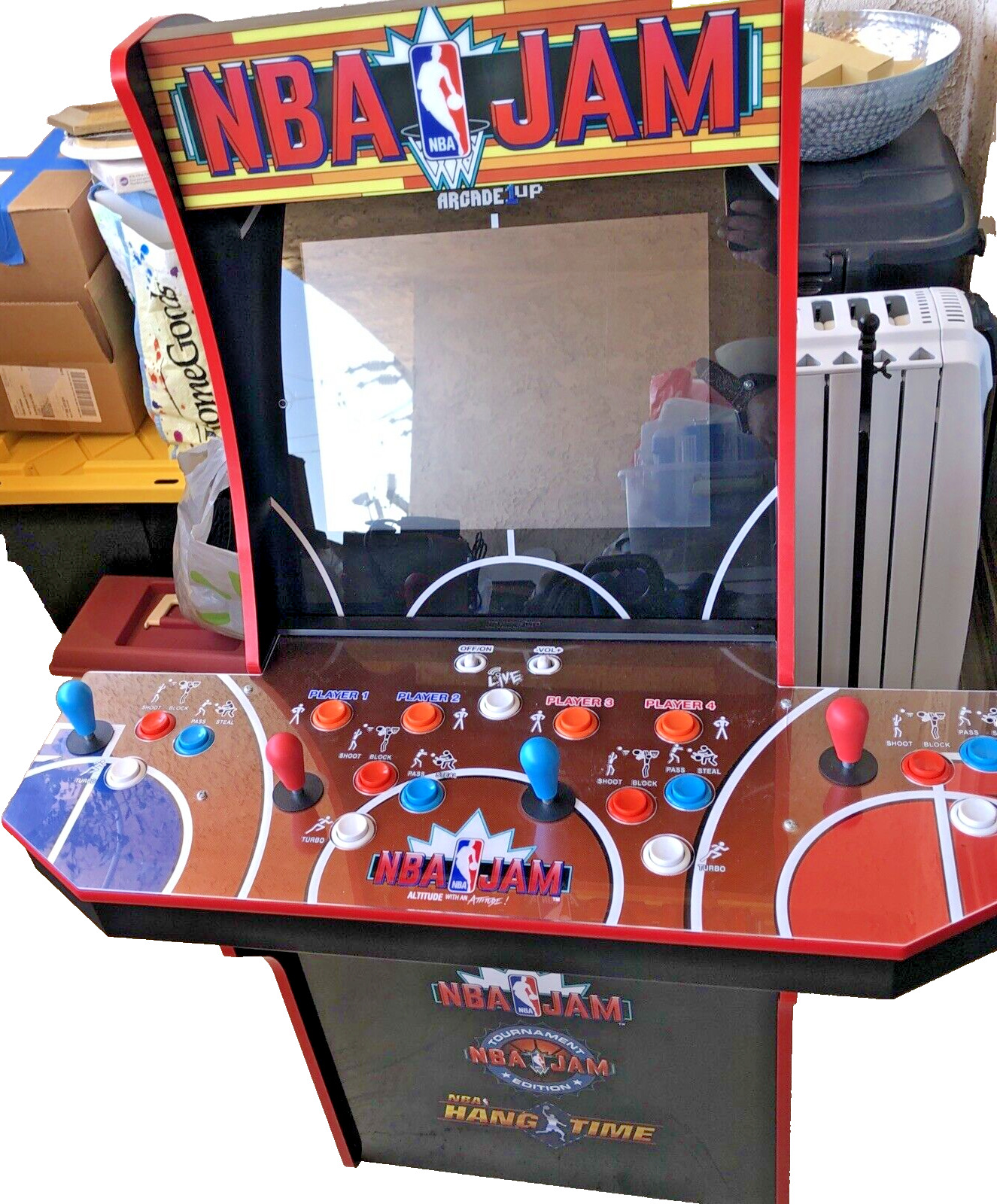 Arcade 1up NBA Jam Arcade 4 Player Game with  Raiser and Lighted Marquee 