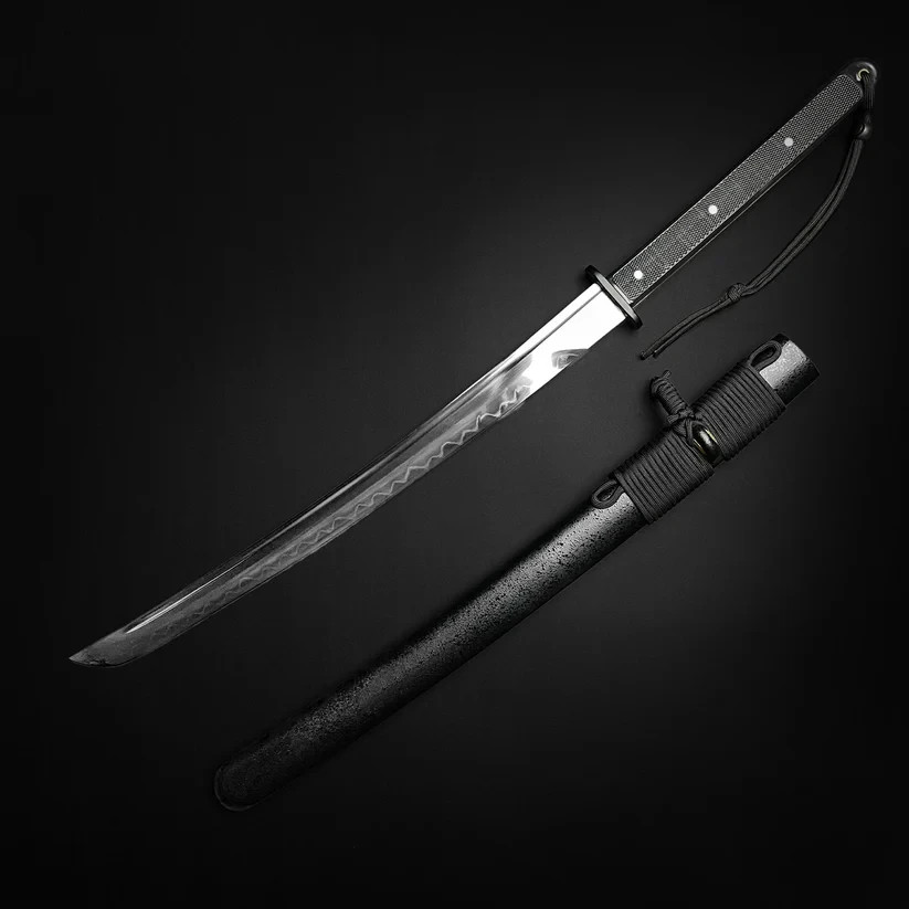 Musashi Silver Series Modern Tactical Wakizashi Hand Forged Clay Tempered Sword