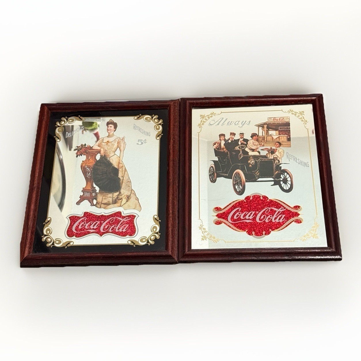 Coca-Cola Lillian Nordica & Through The Years 1994 Vintage Style Signs Lot Of 2