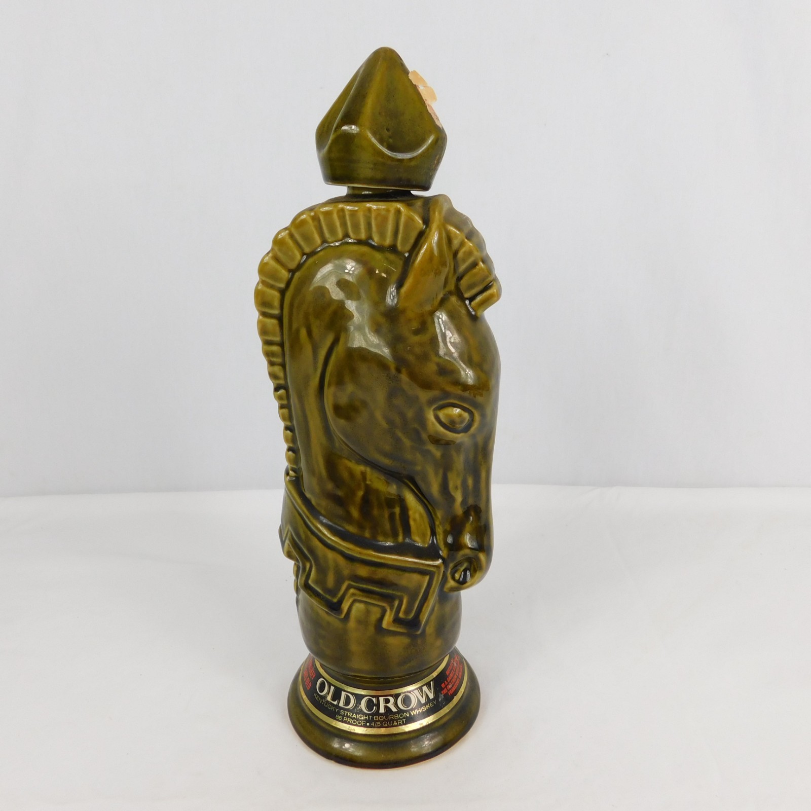 VTG 60s Old Crow Chessmen Decanter Chess Piece Dark Knight  Empty Decor