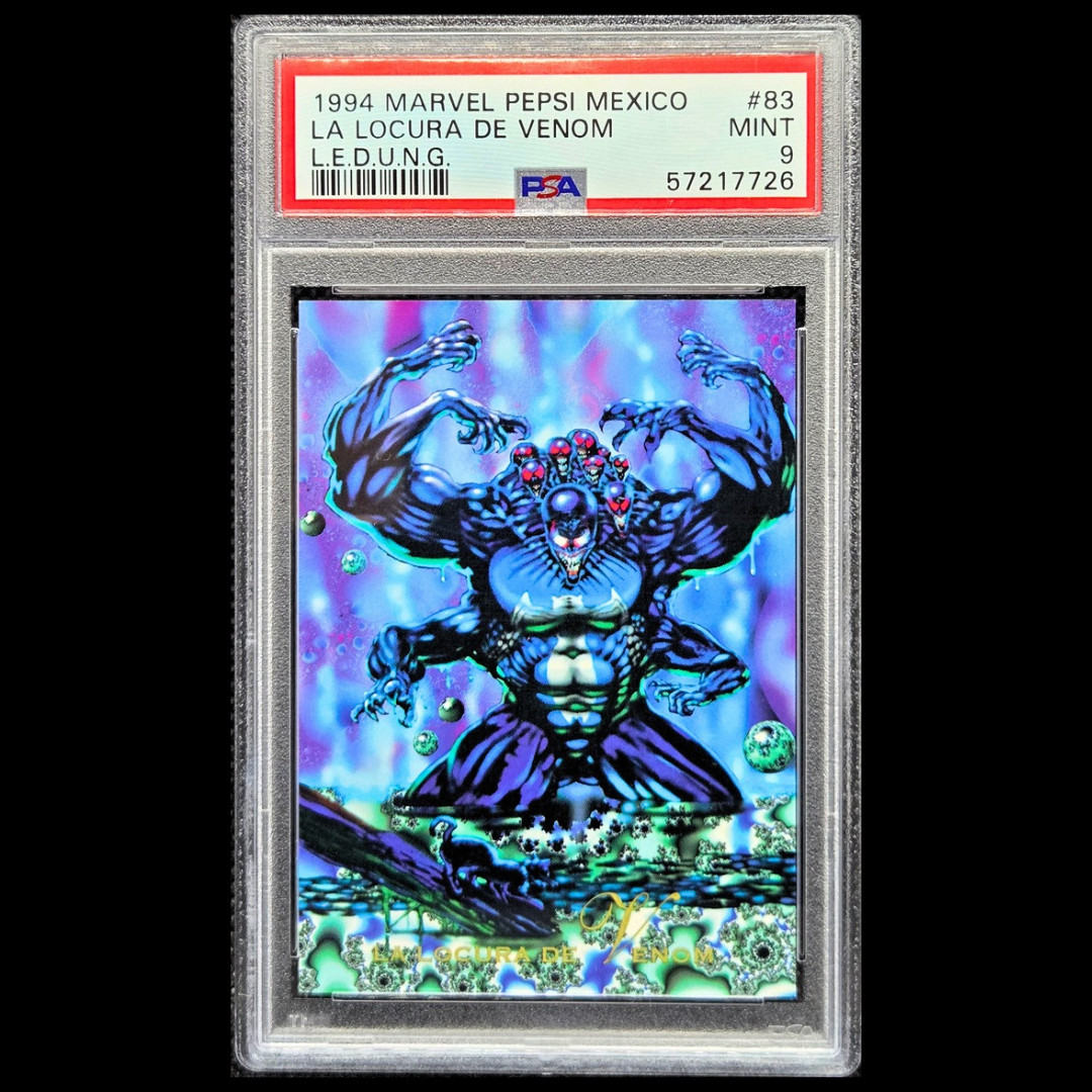 (Pop 1) Spanish Venom 1994 MARVEL PEPSI MEXICO #83 LA LOCURA L.E.D.U.N.G. PSA 9