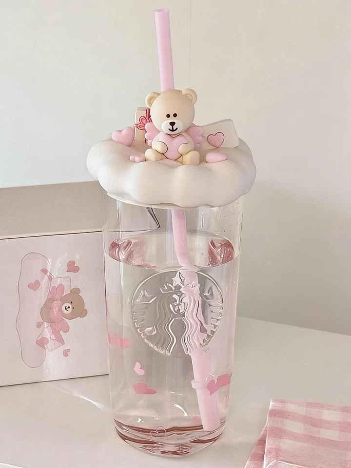 Sbuck China 2026 Crush Confession Pink Triangle Bottom 17oz Glass Straw Cup Sbuck China 2026 Crush Confession Pink Triangle Bottom 17oz Glass Straw Cup