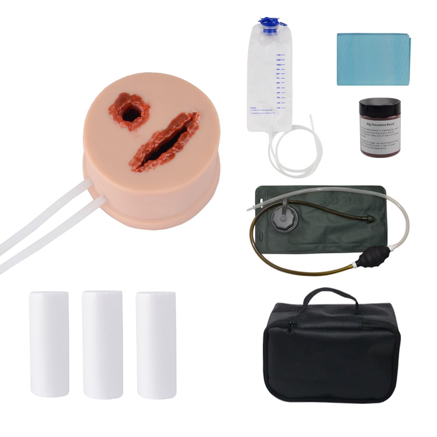 Wound Packing Trainer, Stop The Bleed Training Kit with 2-in-1 Wounds & Pumpi