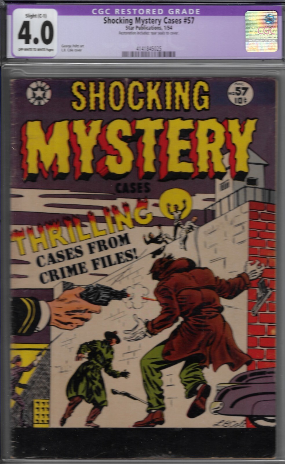Shocking Mystery CGC 4.0 (restored)-#57- VG-LB COLE CVR ART 1954 STAR PULB.