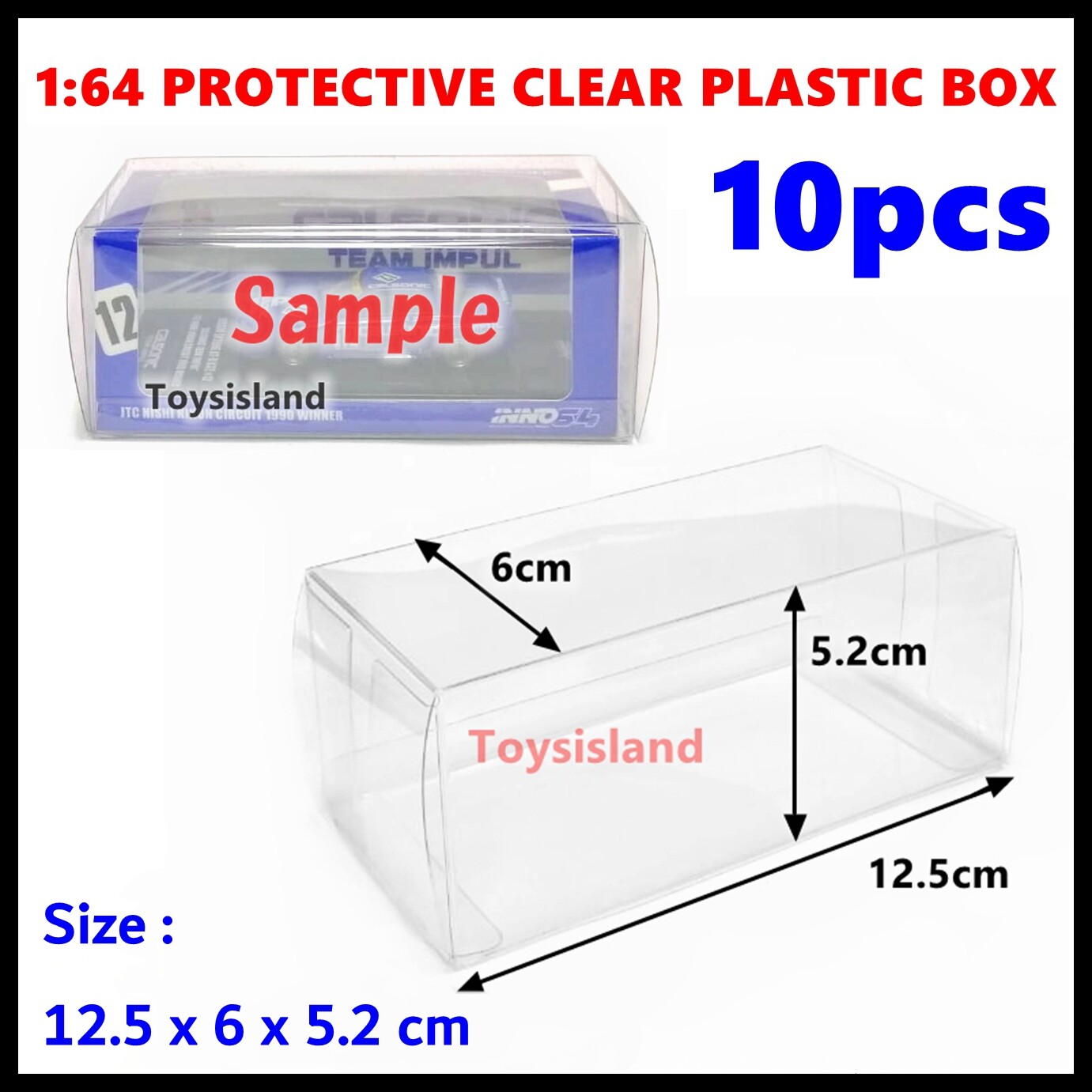 #14 1/64 PROTECTIVE CLEAR PLASTIC BOX 10 PCS New ( for INNO64 Tarmac Works )