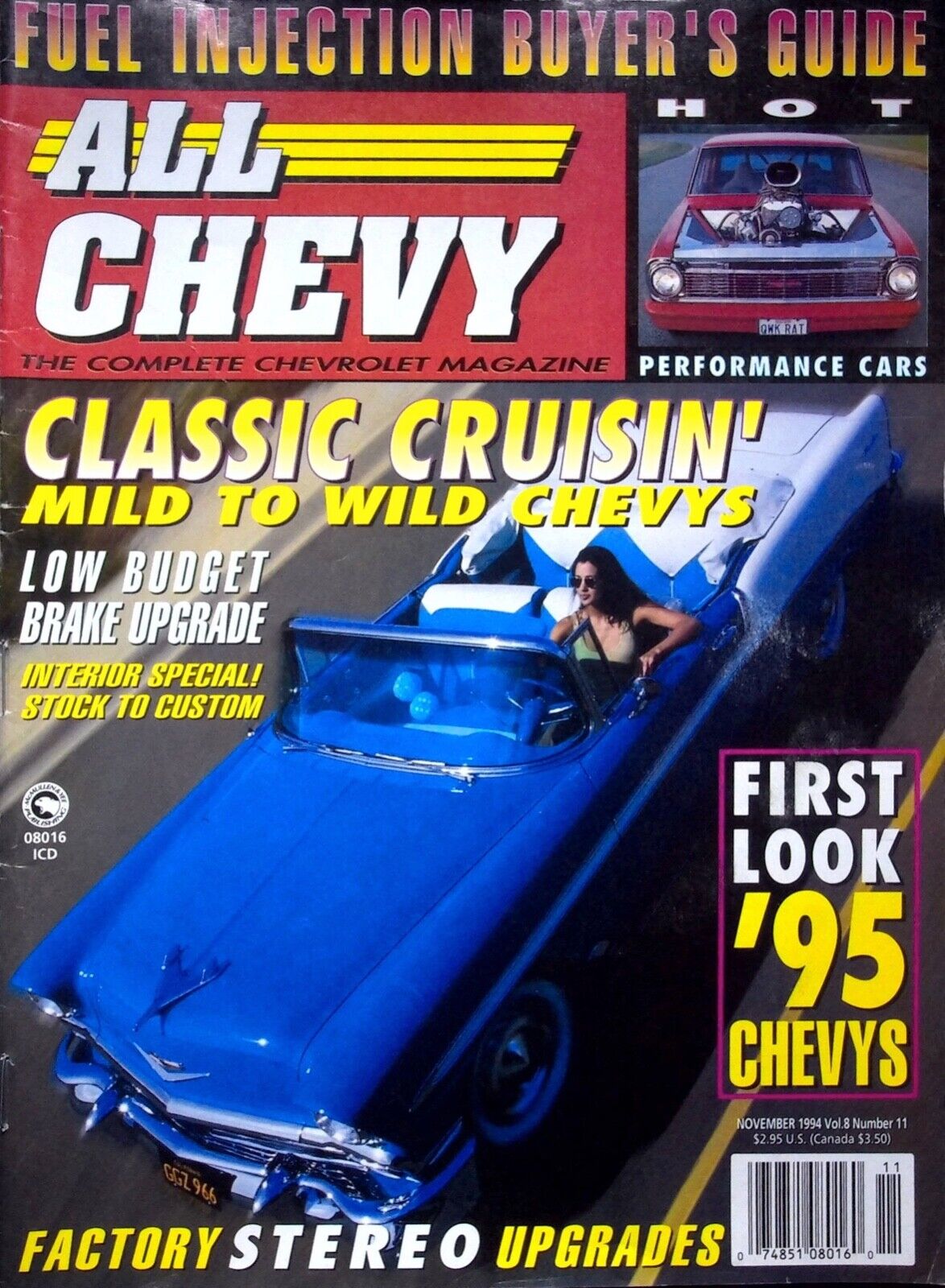 FIRST LOOK '95 CHEVYS - ALL CHEVY MAGAZINE, NOVEMBER 1994 VOL.8 NUMBER 11