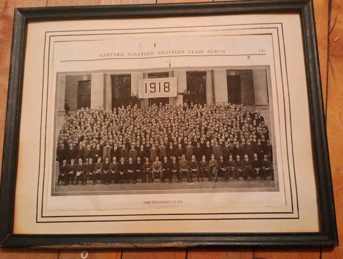 Vintage 1918 Harvard University Freshman Class Photo Framed Ivy League History Vintage 1918 Harvard University Freshman Class Photo Framed Ivy League History