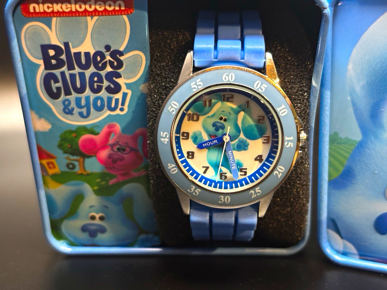Nickelodeon Blue's Clues & You Kids Quartz Analog Watch Blue Silicone Strap Tin Nickelodeon Blue's Clues & You Kids Quartz Analog Watch Blue Silicone Strap Tin