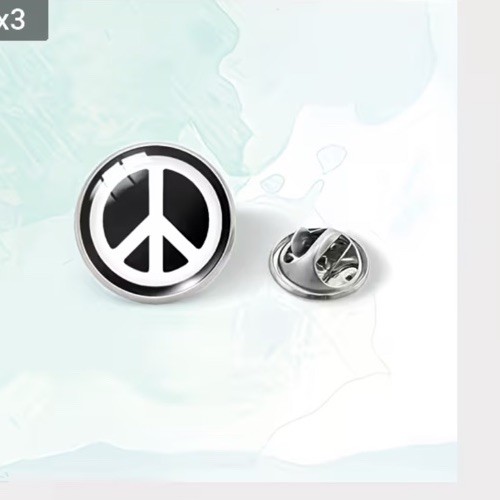 Small Stainless Steel Peace Symbol Pin NEW Shipping Included