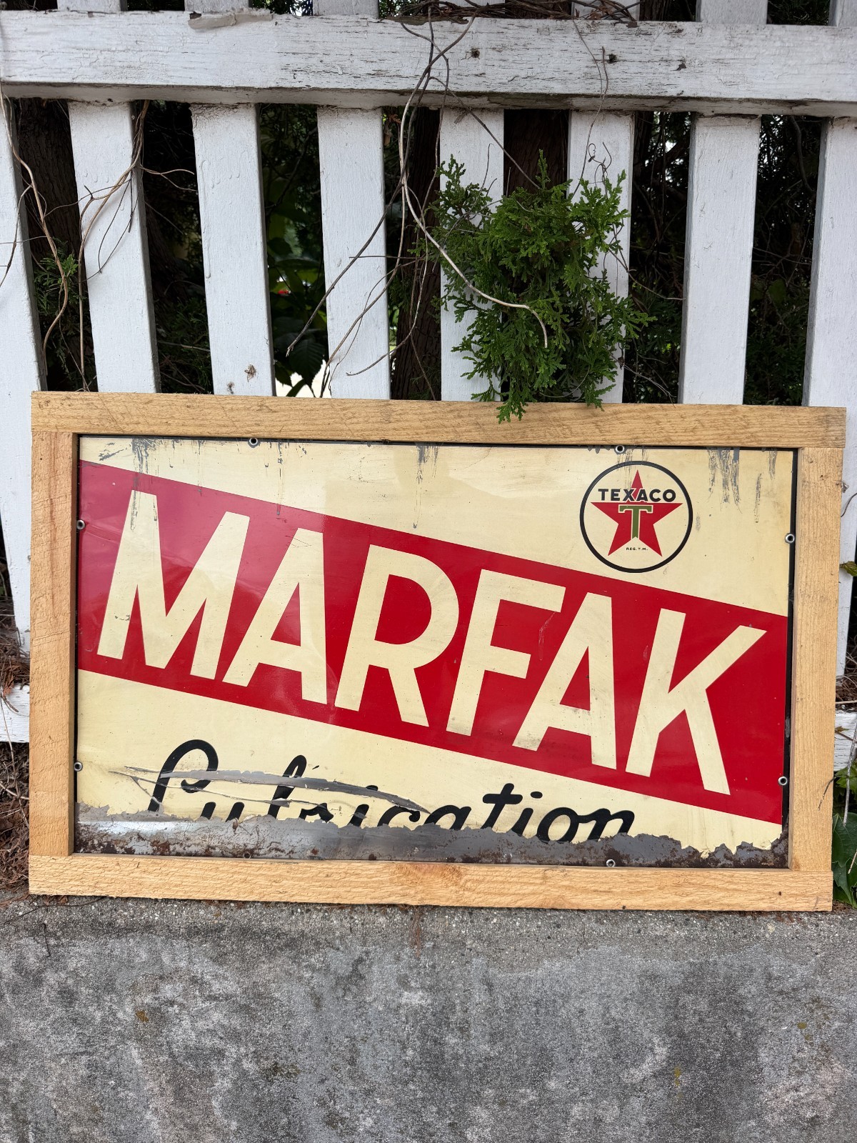 Texaco Marfak Lubrication Sign As Is