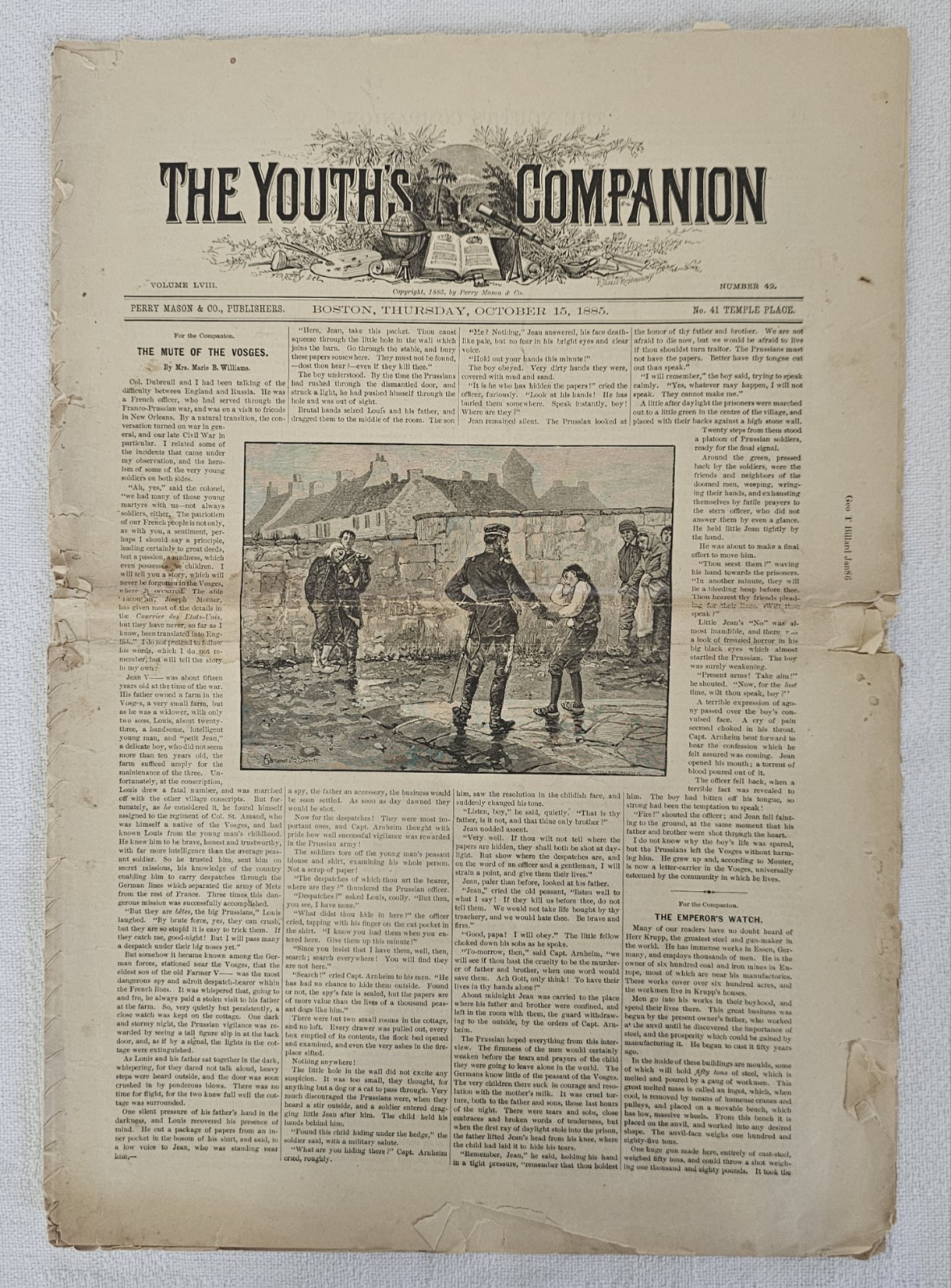 Oct 15, 1885 The Youth's Companion #42 Victorian Illustrated Newspaper Magazine