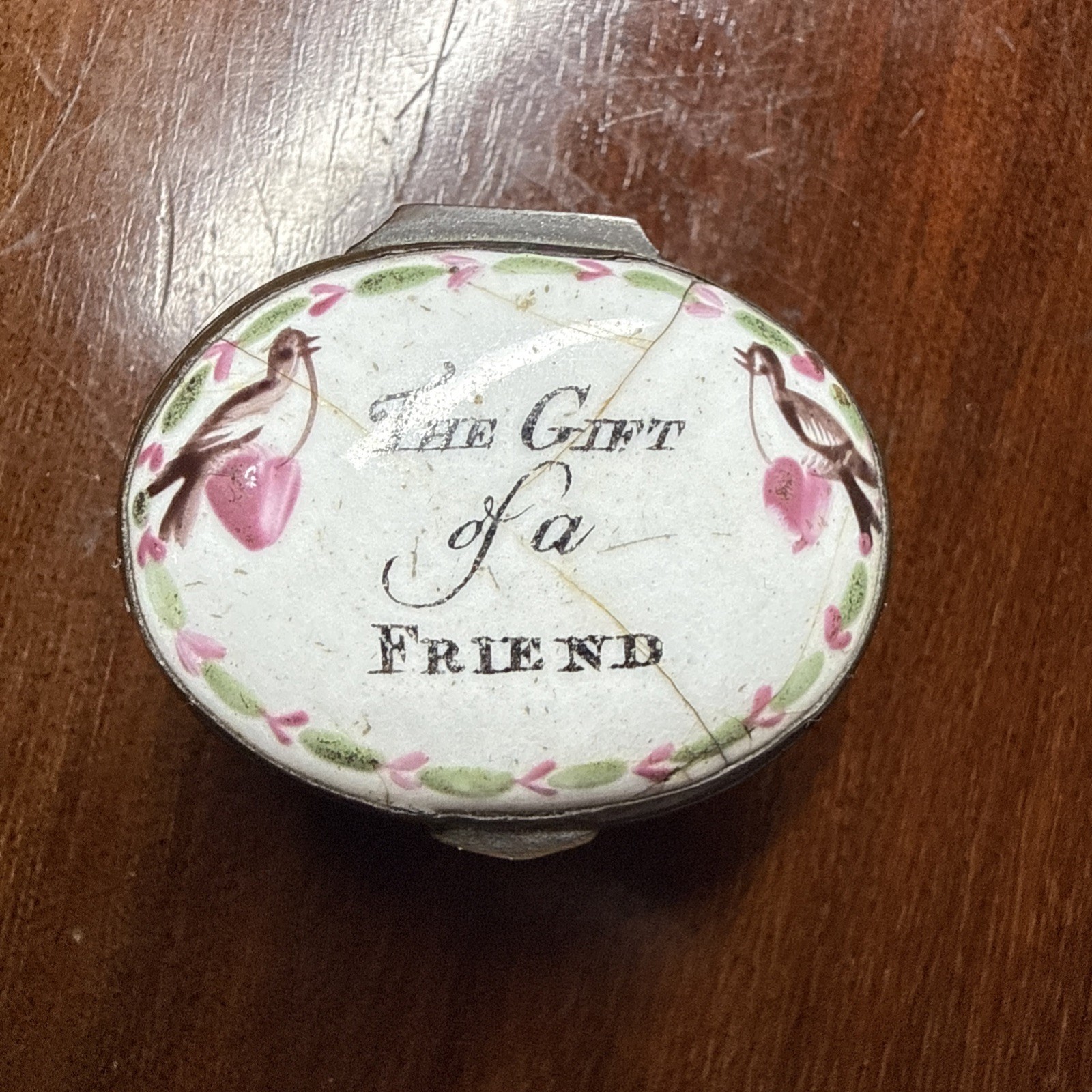 Antique Enamel Pill Box - The Gift of a Friend 