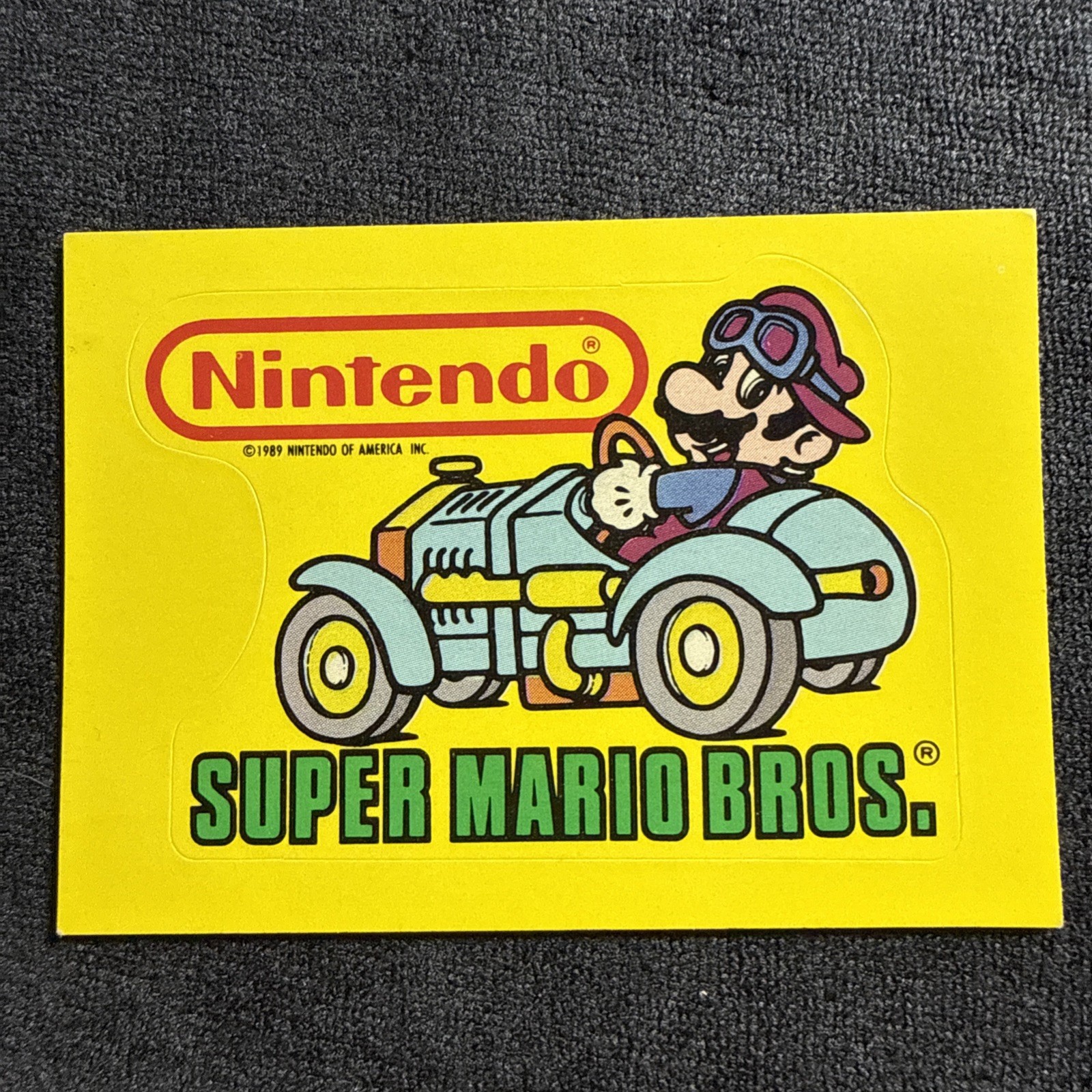 1989 Topps Nintendo Super Mario Bros. #33 Rookie Sticker Card Mario Kart Mint