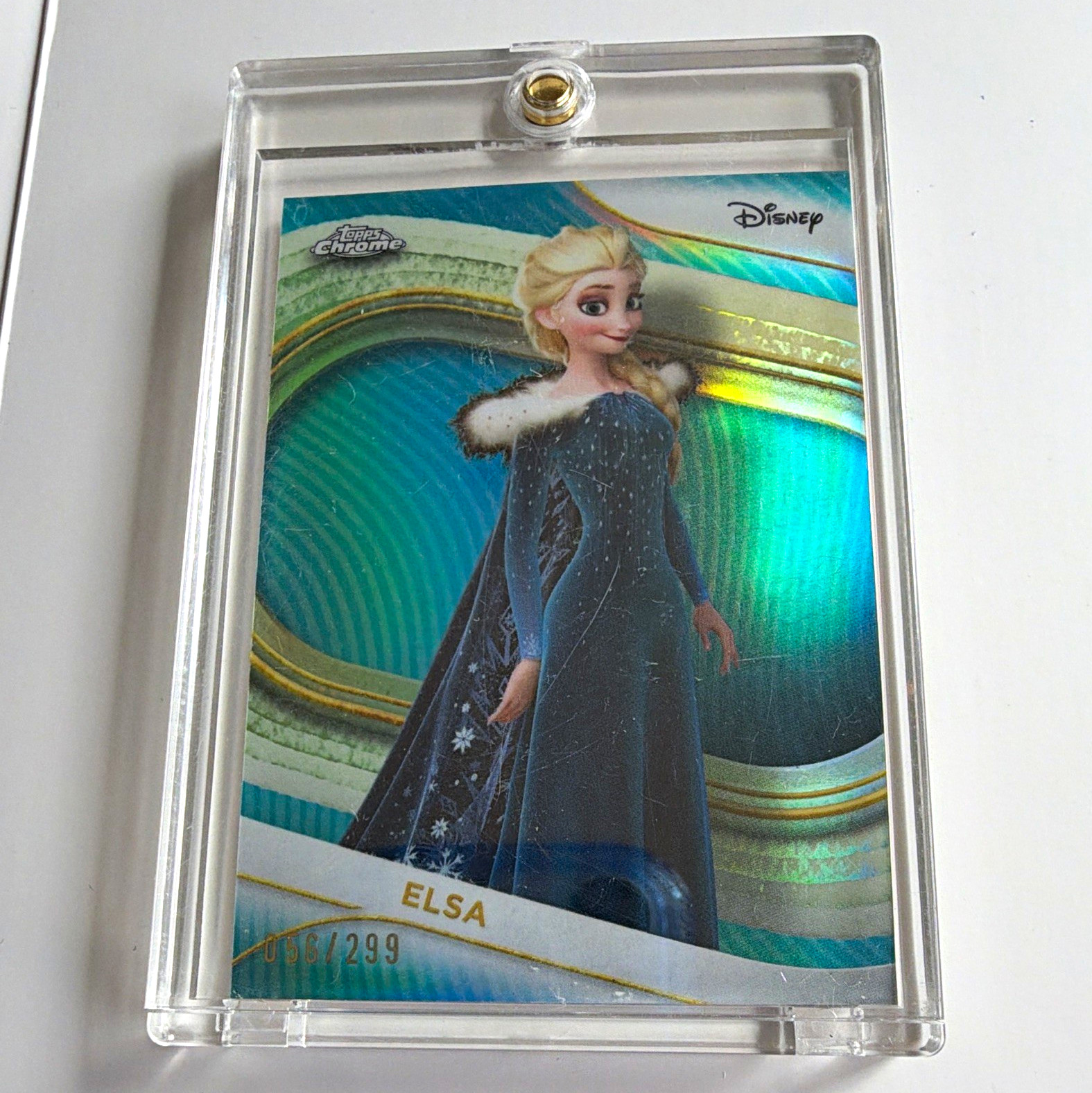 2025 Topps Chrome Disney Frozen Elsa #111 Hologram Serial Numbered 056/299