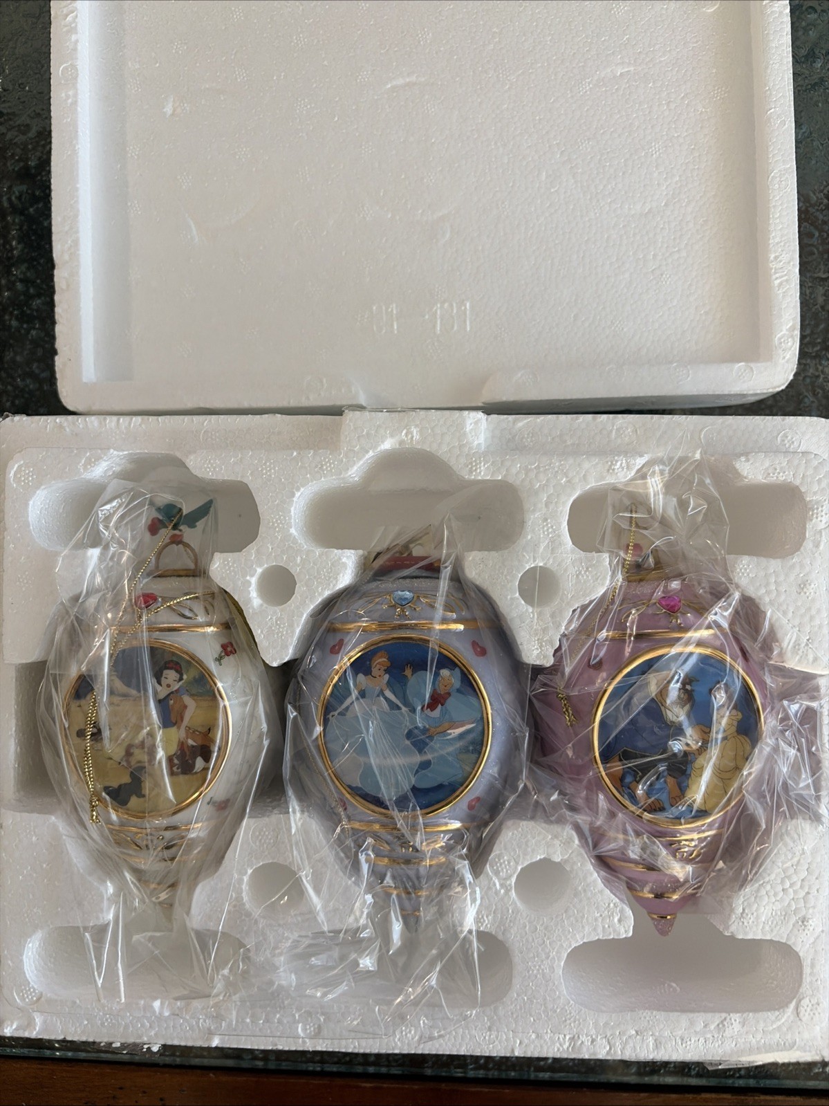 Bradford Editions Disney Princesses Porcelain Ornaments Set # 3 3rd ISSUE 2001