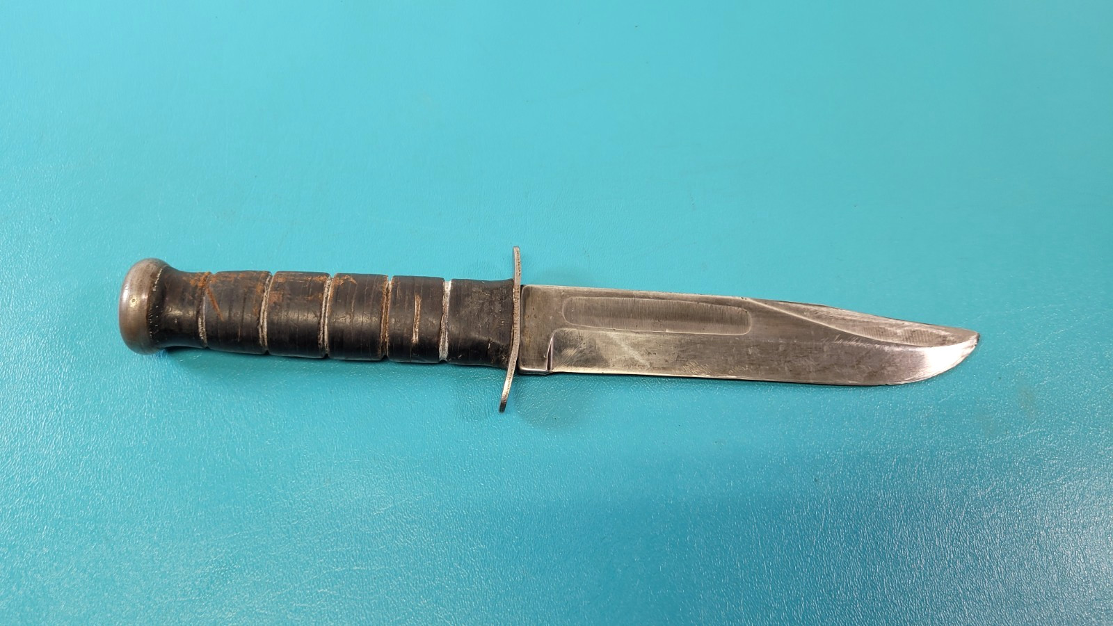 WWII KA-BAR Mark 2 Fighting Combat Knife Round Peened Pommel Blank Blade  TR1654