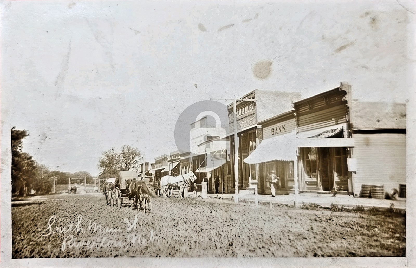 1908 Riverton Nebraska S Main Street w Stores RPPC Photo Postcard COPY