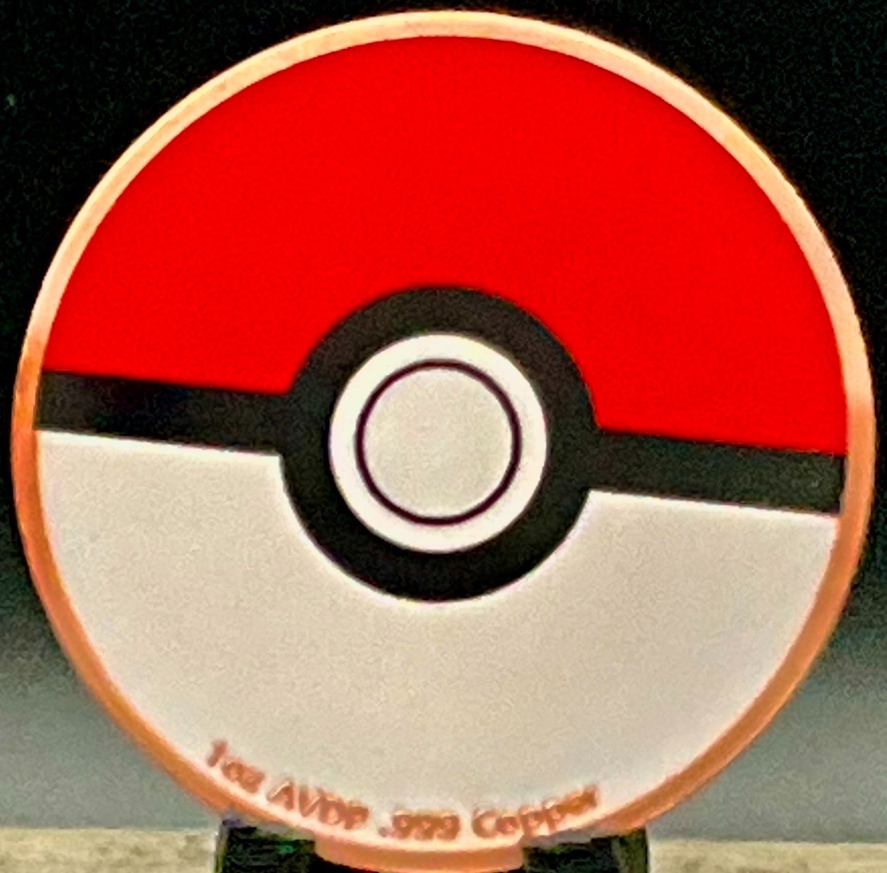 1 oz .999 Fine Copper Round – Red & White Poké Ball Obverse – Pikachu Reverse 1 oz .999 Fine Copper Round – Red & White Poké Ball Obverse – Pikachu Reverse