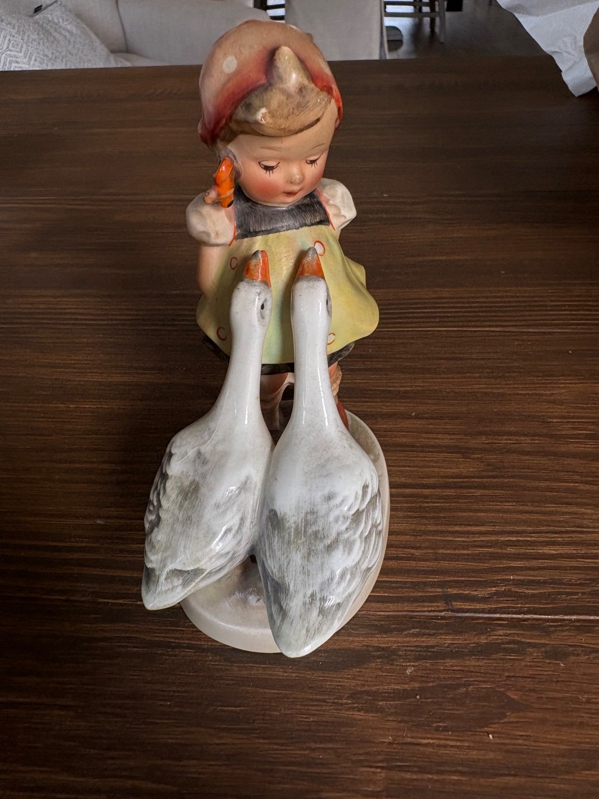 Goebel Hummel Goose Girl #47/0 TMK2 Full Bee Girl w/ Geese Germany 1950s 5” Goebel Hummel Goose Girl #47/0 TMK2 Full Bee Girl w/ Geese Germany 1950s 5”