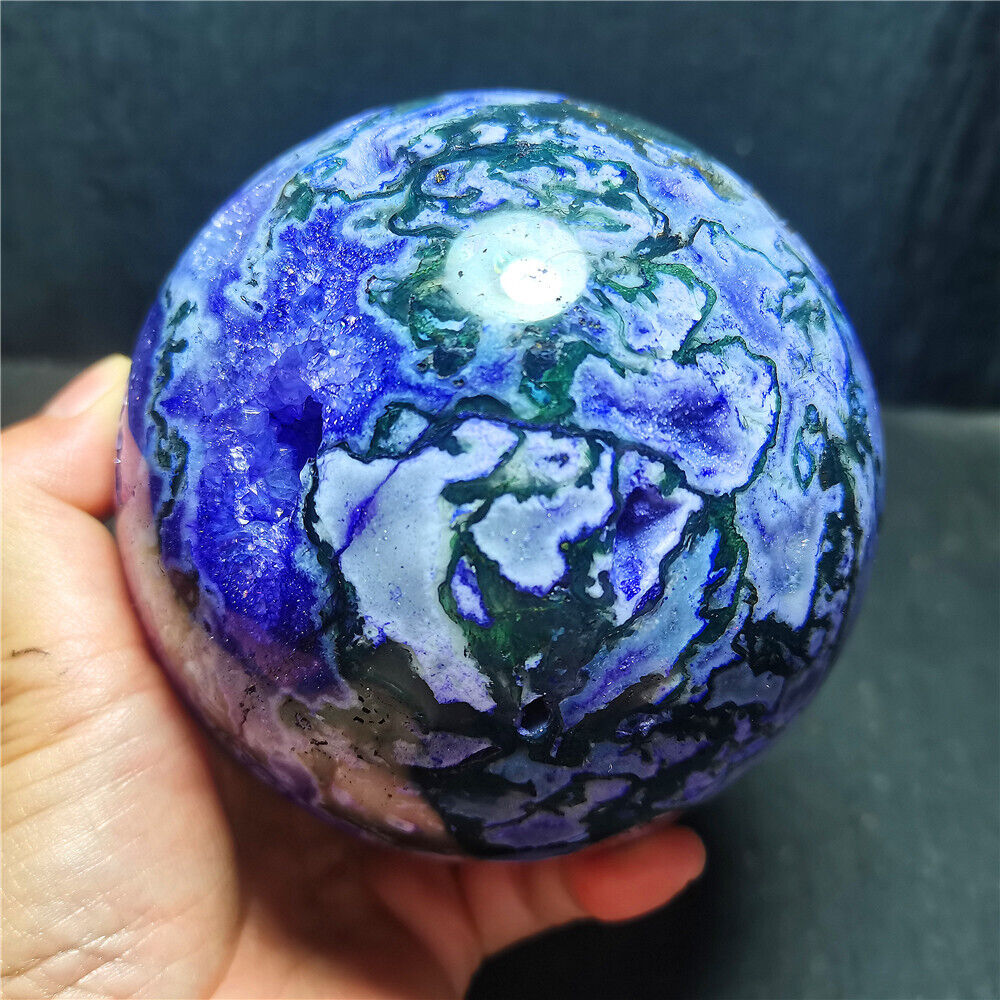 RARE 1753g Beautiful Colorful Purple Agate Crystal Quartz Ball Healing WD1409