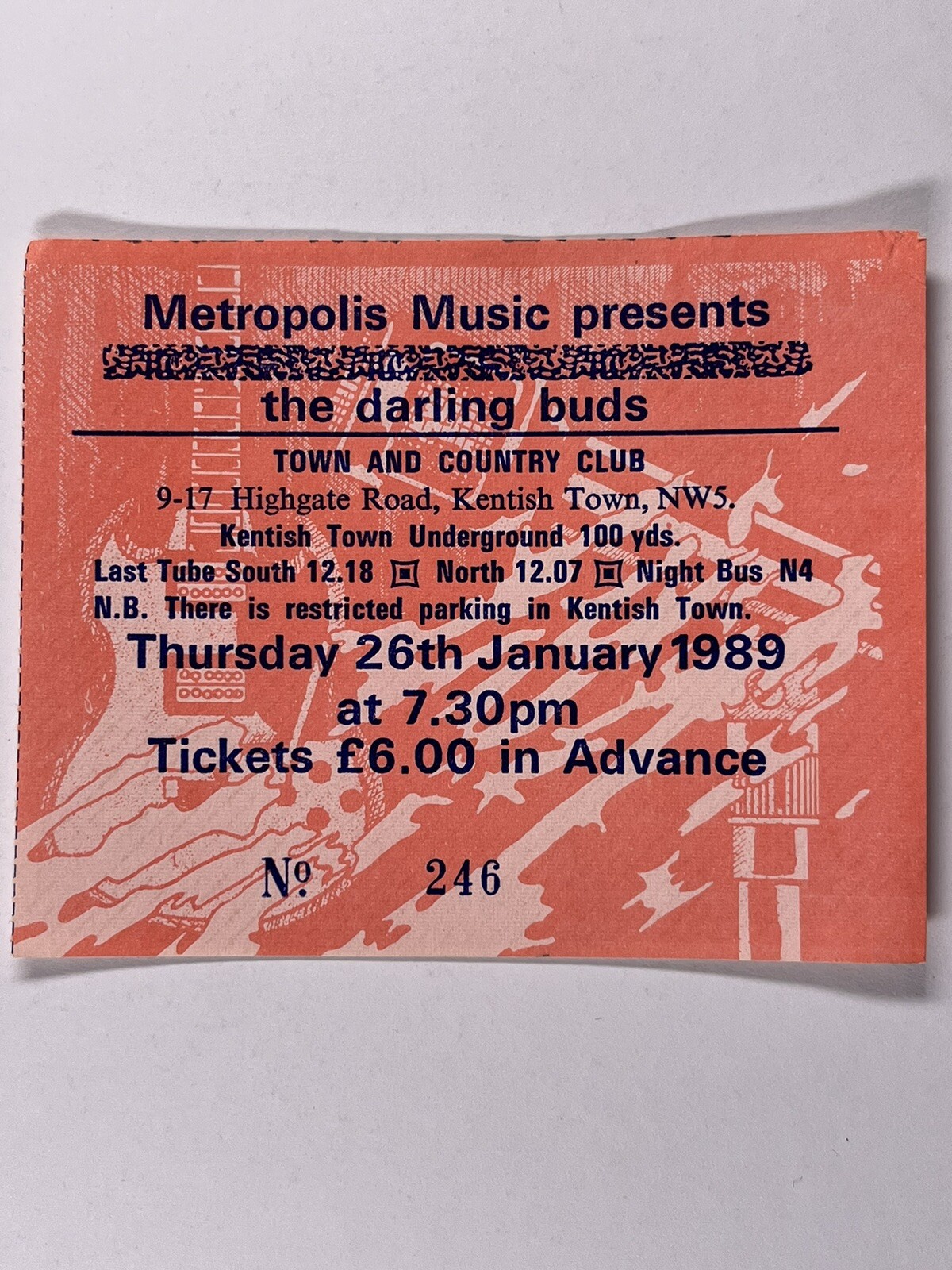 The Darling Buds Ticket Town And Country Club Kentish Town 26th January 1989