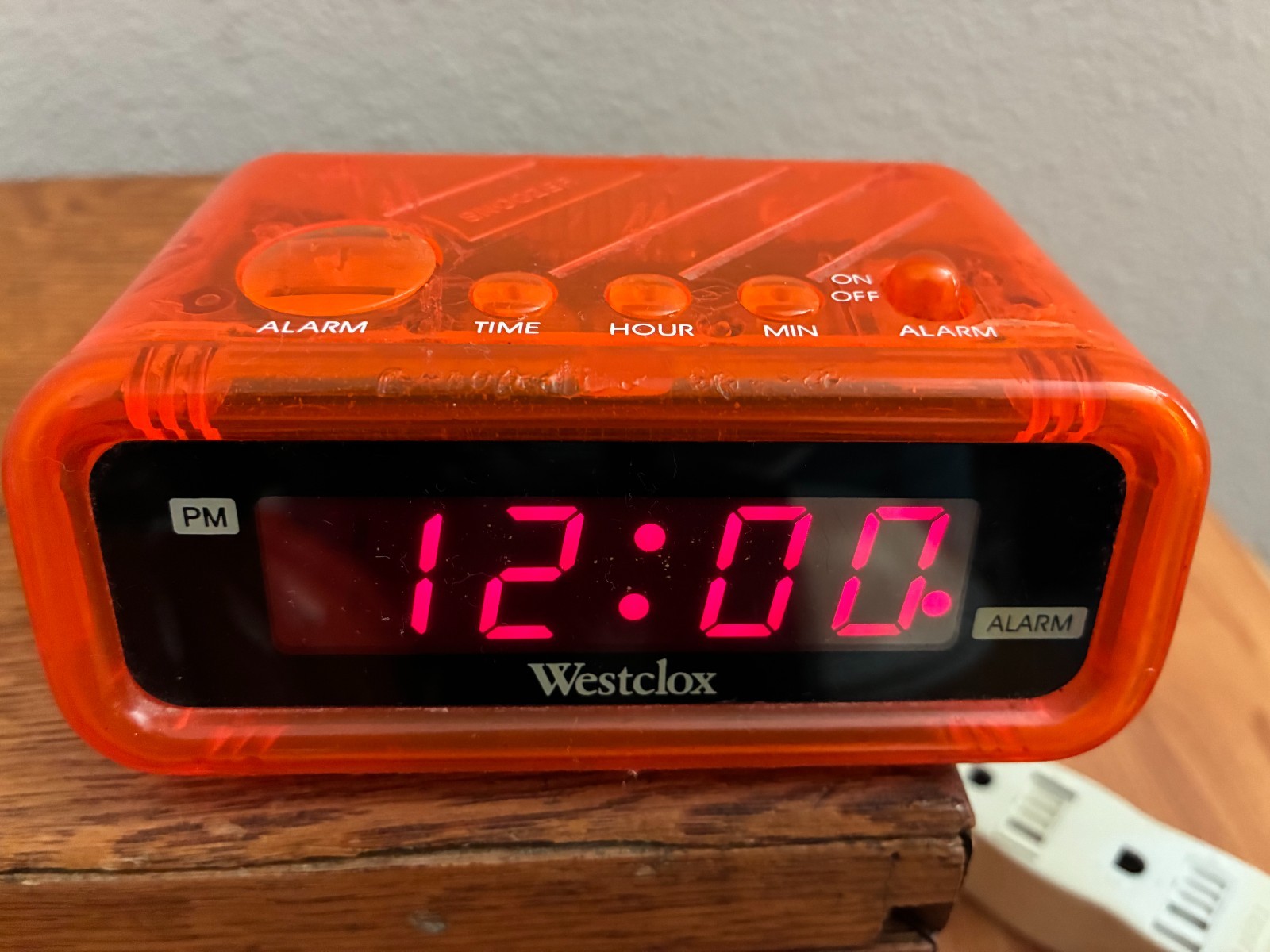 Westclox Vintage Translucent Hot Orange Alarm Clock  Tested Works