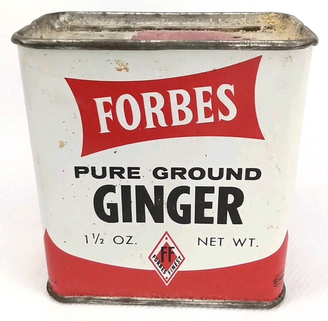 VTG 1950s Advertising Spice Tin Christmas Display Forbes Ground Ginger St Louis