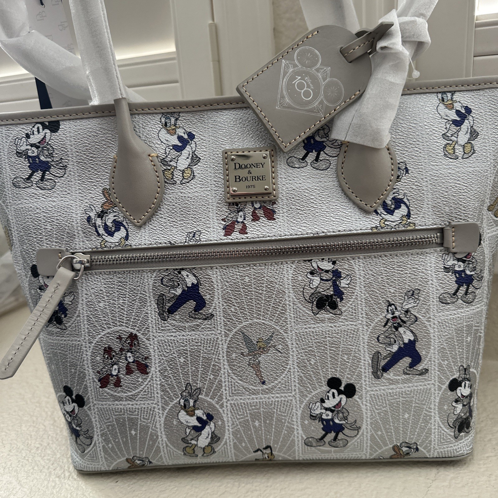 100th Anniversary Disney  Dooney And Burke Platinum Tote RARE NWT Hard To Find