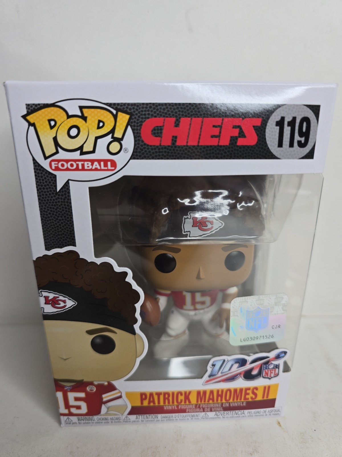 Funko Pop Patrick Mahomes II #119 Kansas City Chiefs, Home Jersey, Football NFL