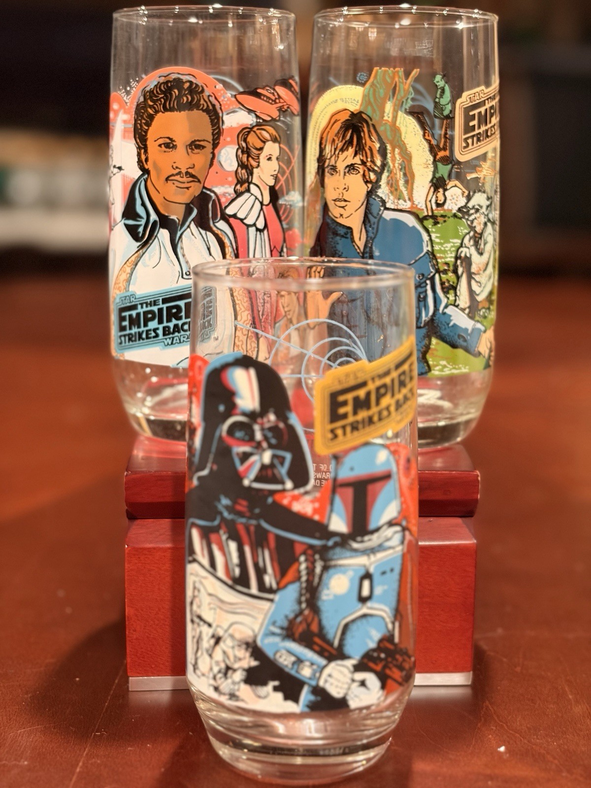 VTG 1980 Star Wars Empire Strikes Back Burger King Glass Tumbler Lot Set of 3