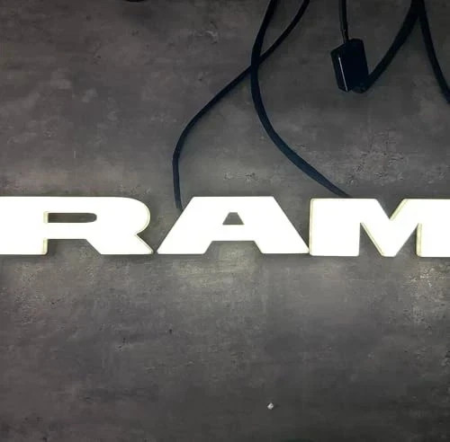 2019–2025 RAM 2500 3500 4500 Lighted Grille Emblem – LED Front Badge, Black Fini