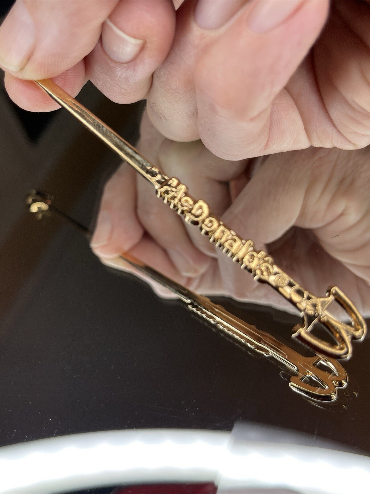 McDonalds Vintage 1970s coffee Spoon, Plated In 24 Karat Gold, McSpoon