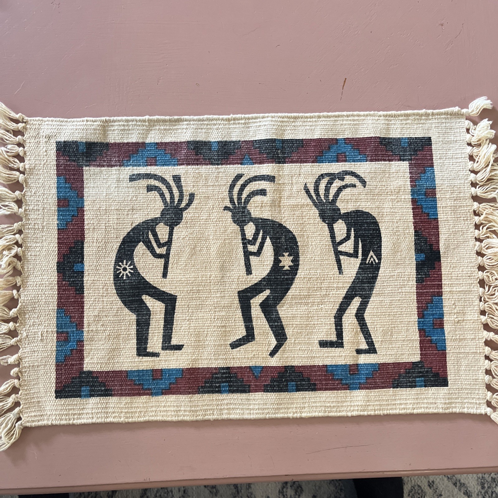 Kokopelli Native American Placemats Tassels Southwest Flute Hop Tribe New Mexico