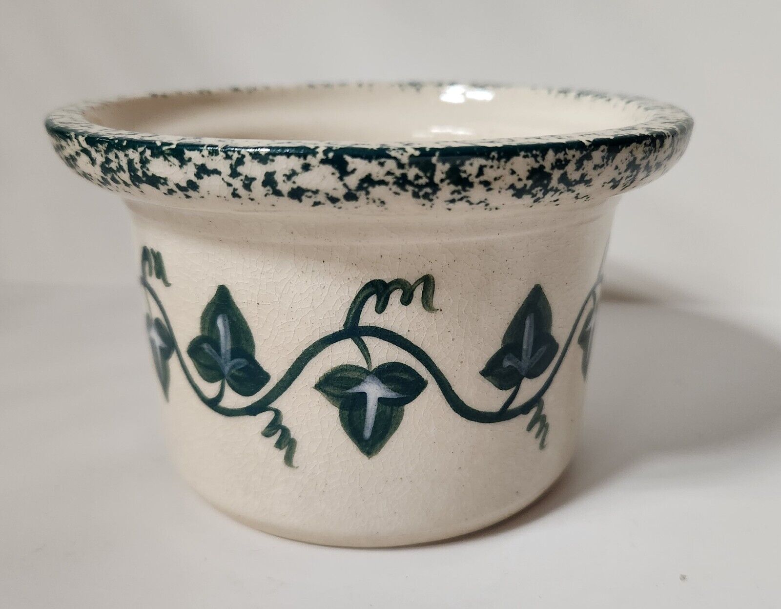 Vintage Three Rivers Pottery Ivy Green Bowl/Crock