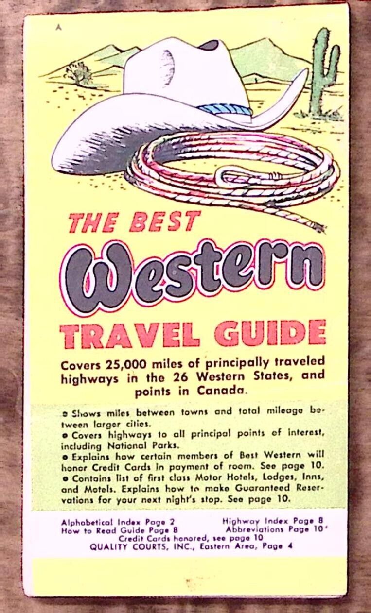 1950s BEST WESTERN MOTELS TRAVEL GUIDE POCKET SIZE 99 PAGES US DIRECTORY Z3273
