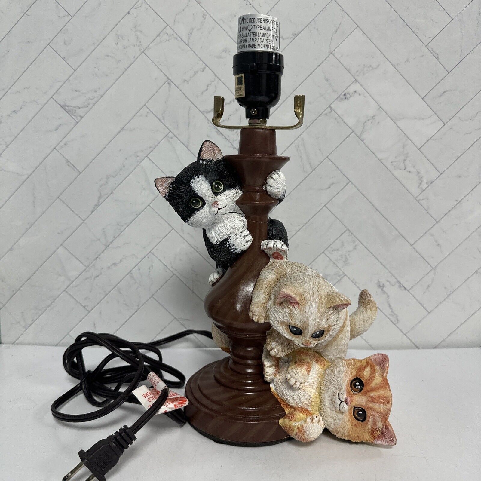 Bradford Exchange Cat-tastrophe Sculpted Tabletop Lamp - NO SHADE
