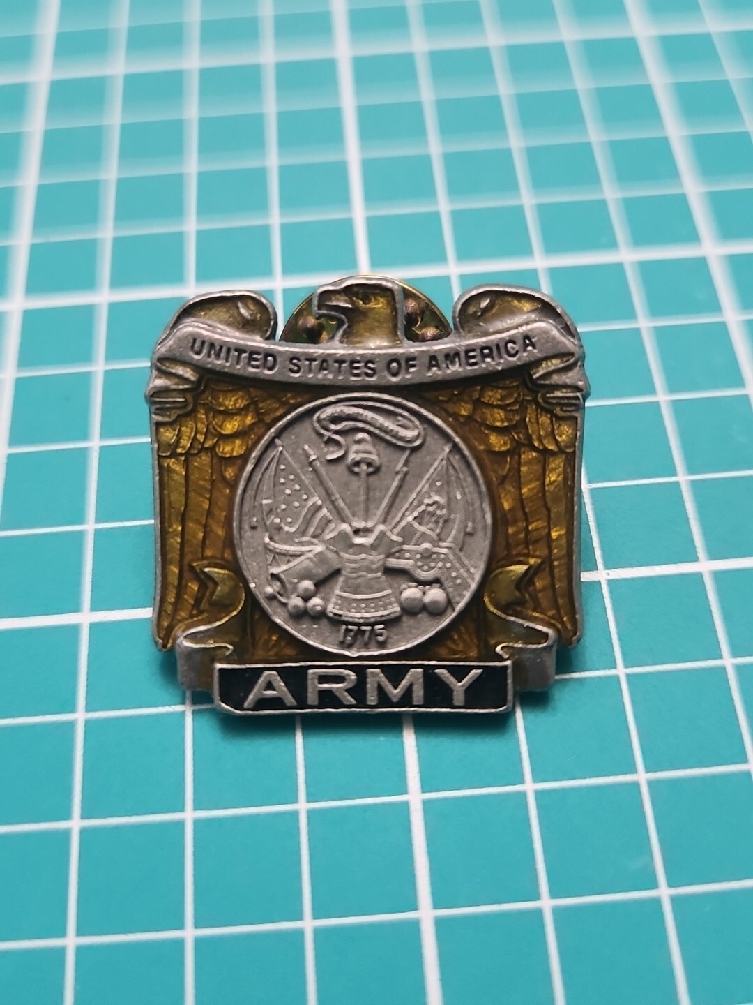Vtg American Legion United States Army Made In Usa Silver Tone Lapel Pin