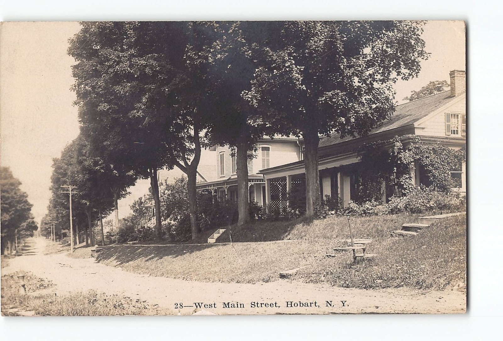 Hobart New York NY RPPC Real Photo 1909 West Main Street