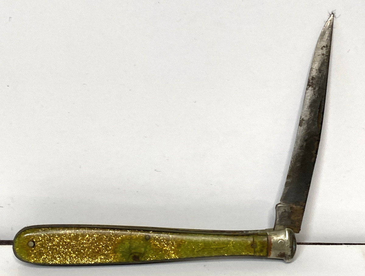 ANTIQUE HIBBARD SPENCER & BARTLETT GOLD DUST HANDLE POCKET KNIFE