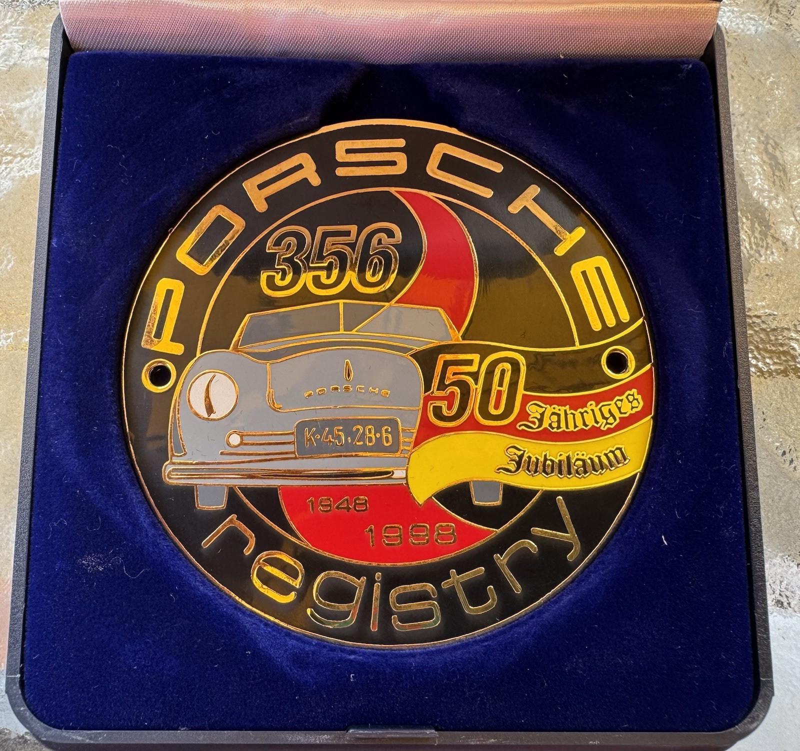 Porsche 356 50th registry grill badge # 917 Of 1000