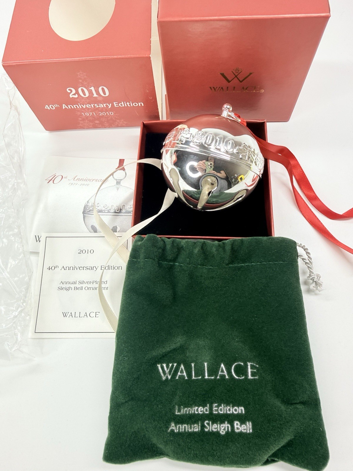 2010 Wallace Silverplate Annual Sleigh Bell Ornament