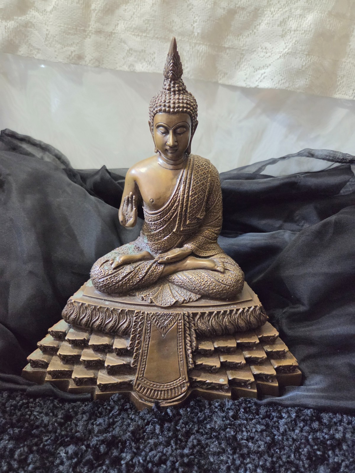Thai Rattanakosin style bronze est late 19th early 20th cent gilt-bronze Buddha