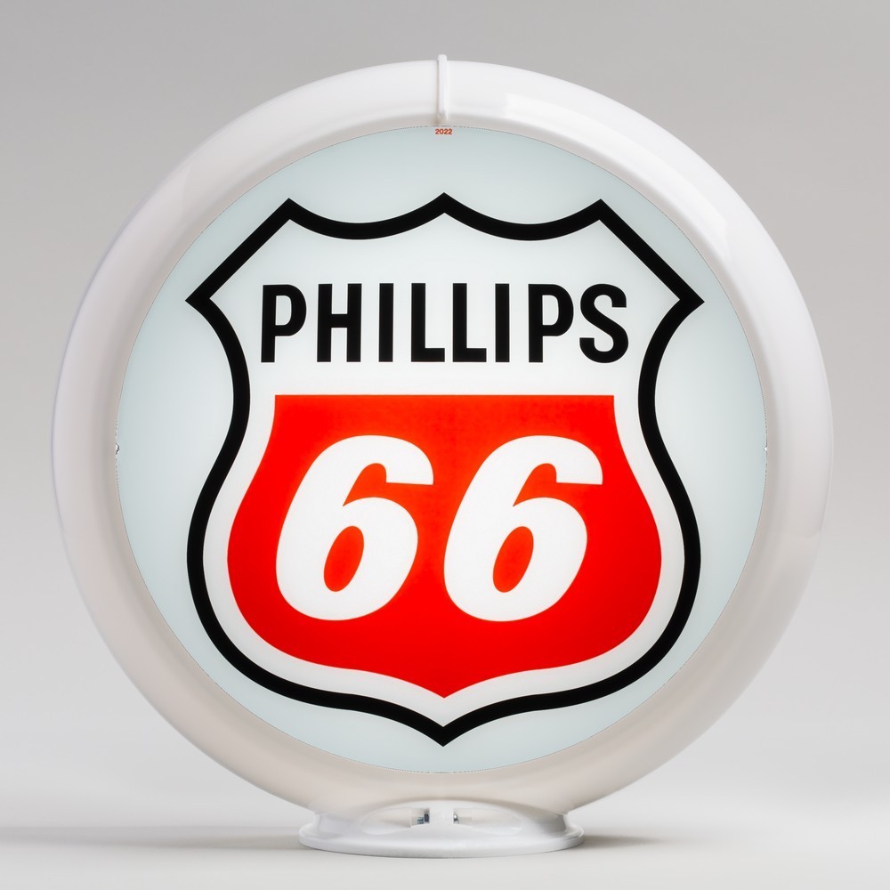 Phillips 66 Red-White Logo Gas Pump Globe 13.5